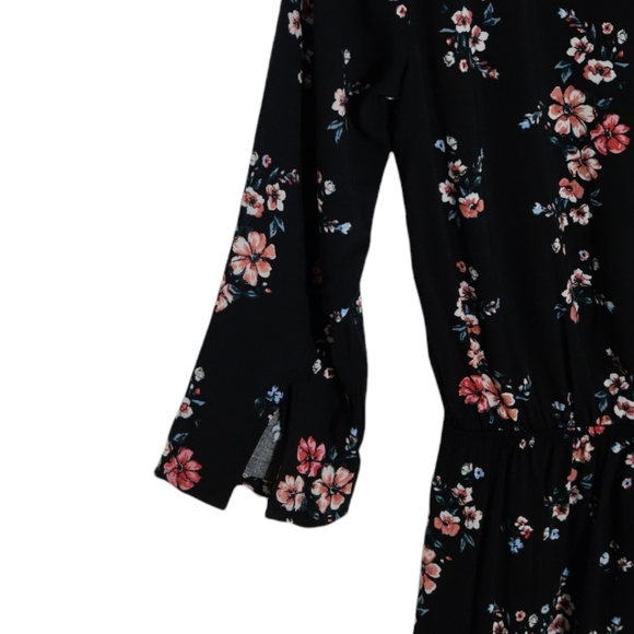 H & M Black Floral Mini Dress (Divided) Size 2 - Picture 9 of 15